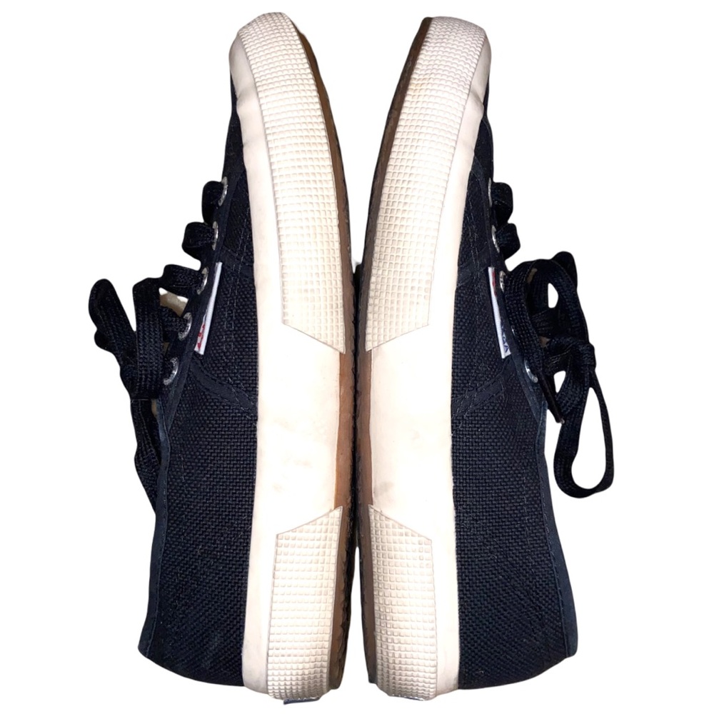 SUPERGA Black Canvas Low Classic Sneakers Size 6 - Picture 8 of 15